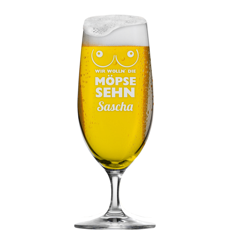 Befüllte Pilstulpe mit persönlicher Gravur