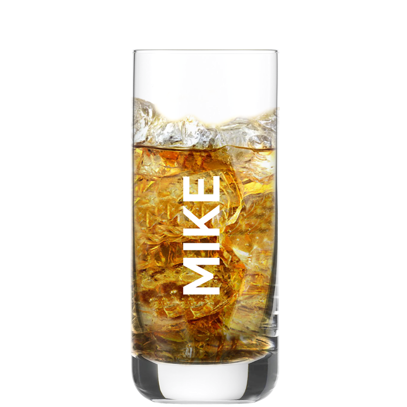 Befülltes Longdrinkglas Glas mit persönlicher Gravur