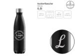 Trinkflasche Bludrop Color Schwarz Emsa mit mehreren Angaben vom Glas