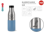 Trinkflasche Bludrop Emsa mit mehreren Angaben vom Glas