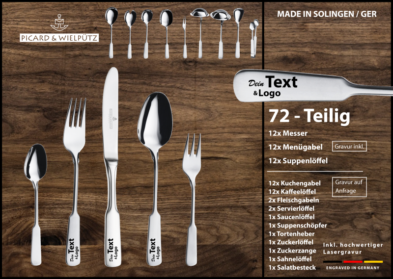 Picard & Wielpütz Besteckset Spaten zur Gravur