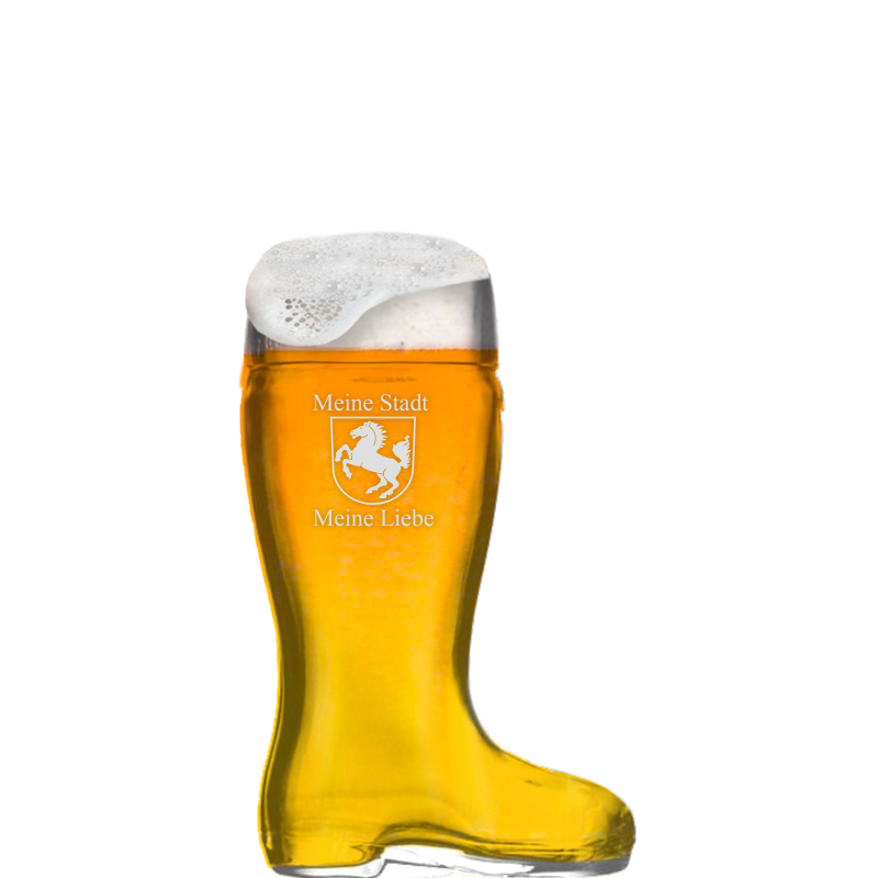 Gravierter Glas Stiefel individuell
