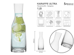Wasserkaraffe Ultra mit mehreren Angaben vom Glas
