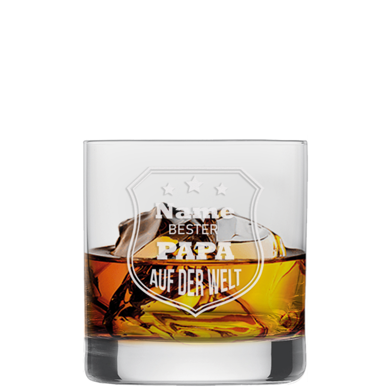 Paris Whisky Glas mit individueller Vatertags Gravur