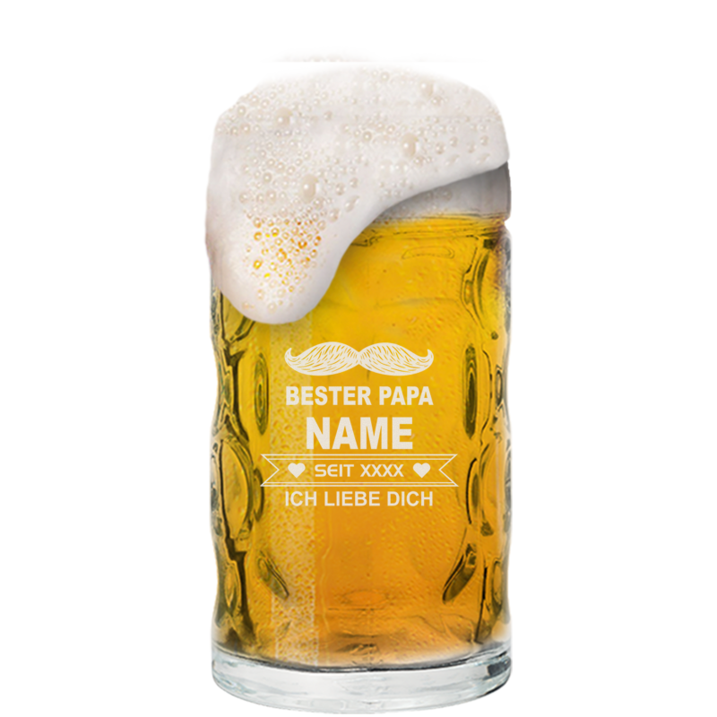 Bier Krug 0,5 Liter mit Vatertagsgravur