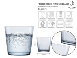 Wasserglas Together Rauchblau mit mehreren Angaben vom Glas