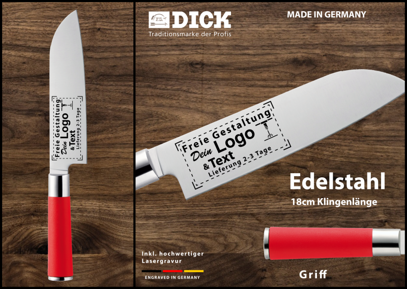 Kochmesser "Santoku 18 cm" zur persönlichen Gestaltung