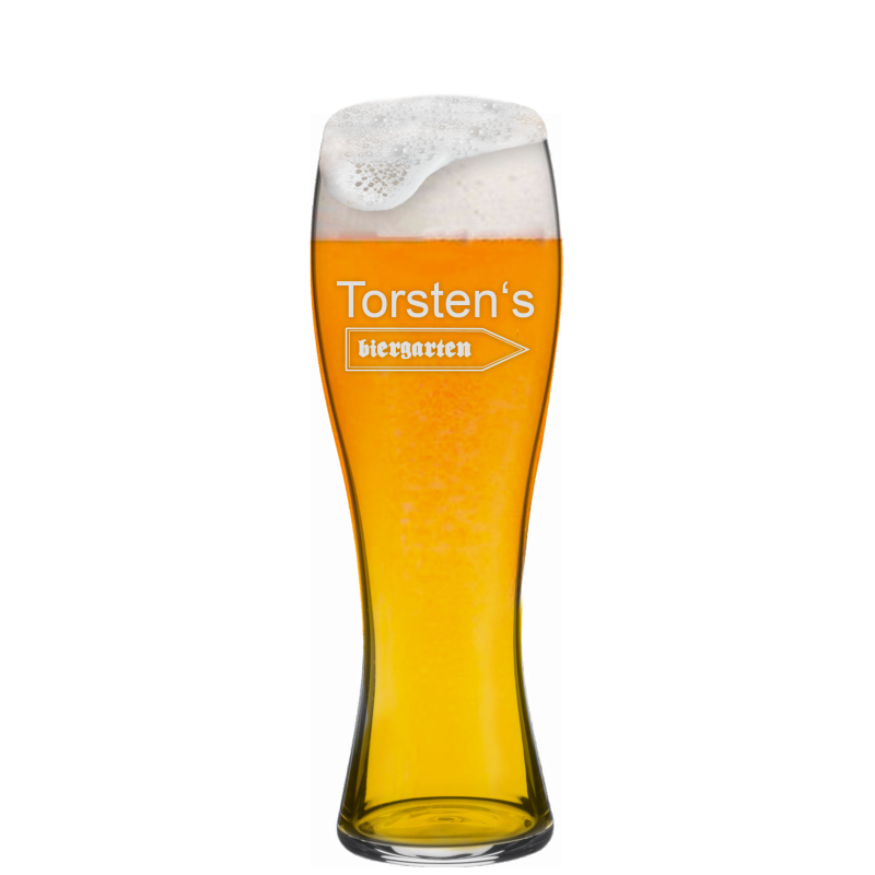 Graviertes Bier Weizen Glas individuell