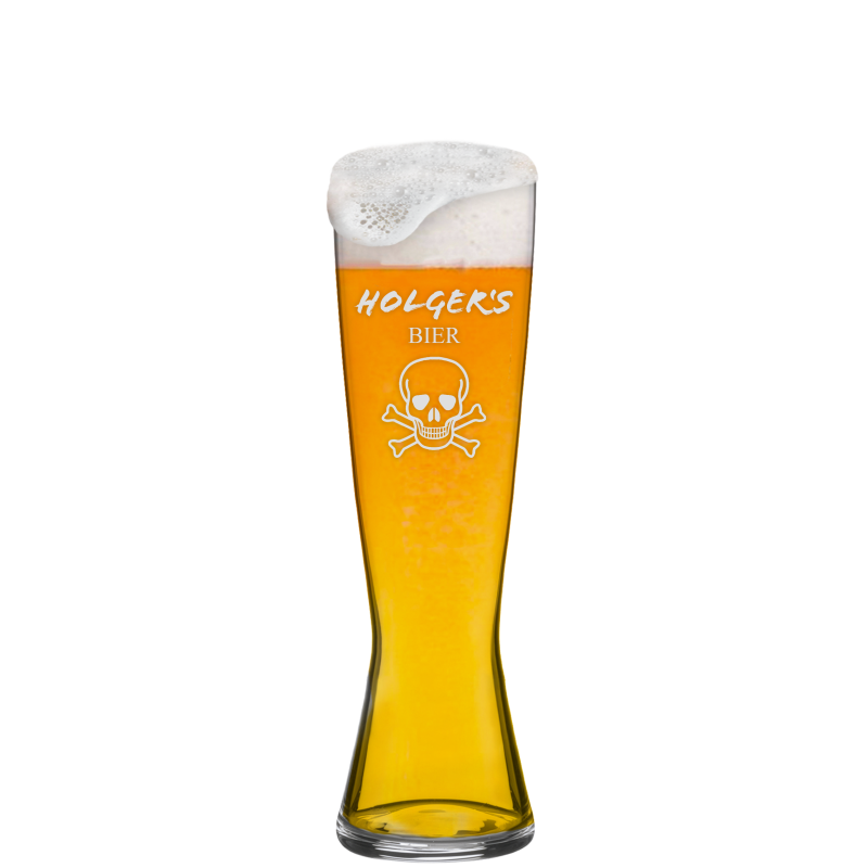 Graviertes Bier Weizen Glas individuell