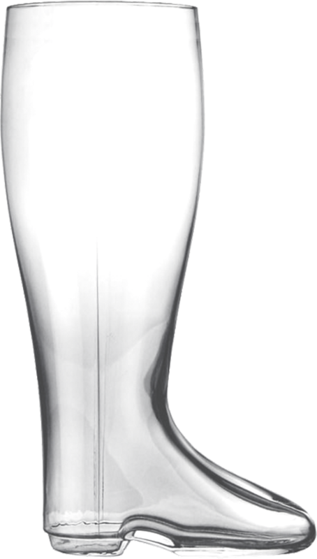 Leerer XXL Bierglas Stiefel zur Gravur