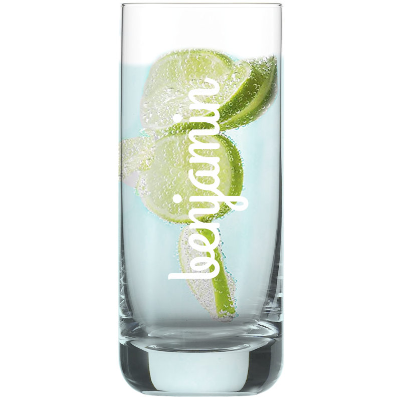 Befülltes Wasser Glas Convention mit persönlicher Gravur