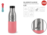 Trinkflasche Bludrop Emsa mit mehreren Angaben vom Glas