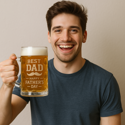 Top-Geschenke für den Vatertag - zum Beispiel ein graviertes Bierglas