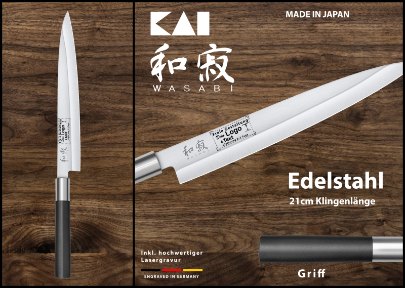 Kochmesser "Yanagiba 8.25“ (21,0 cm)" zur persönlichen Gestaltung