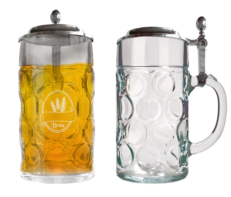 Bierkrug Isar Zinndeckel zur persönlichen Gestaltung