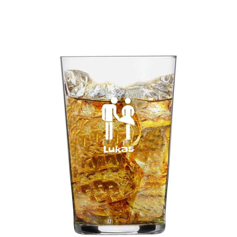 Befülltes Drink Glas Charles Schumann Groß mit persönlicher Gravur 0,33