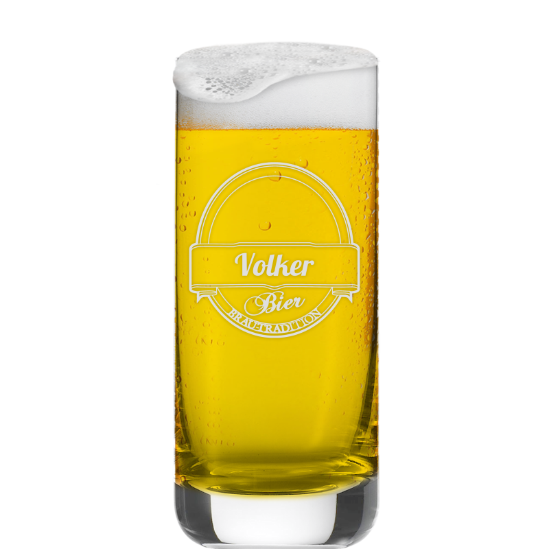 Befülltes Beer Glas Convention mit persönlicher Gravur