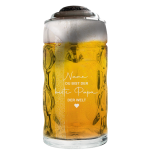 Bier Krug 0,5 mit Zinndeckel Liter mit Vatertags Gravur