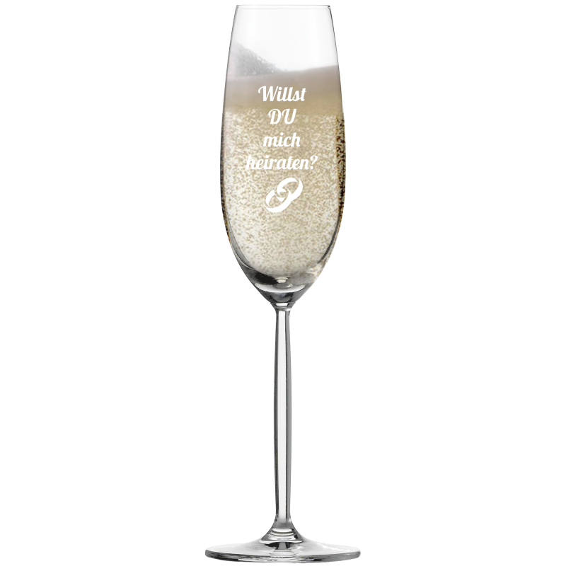 Graviertes Prosecco Glas Diva individuell