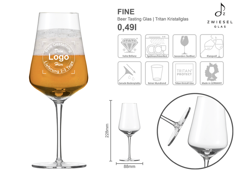 Biertasting Fine mit mehreren Angaben vom Glas