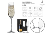 Sekt Glas SET Fortissimo mit mehreren Angaben vom Glas