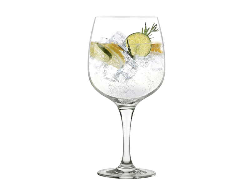 Befülltes Gin Tonic Glas von Stölzle mit persönlicher Gravur