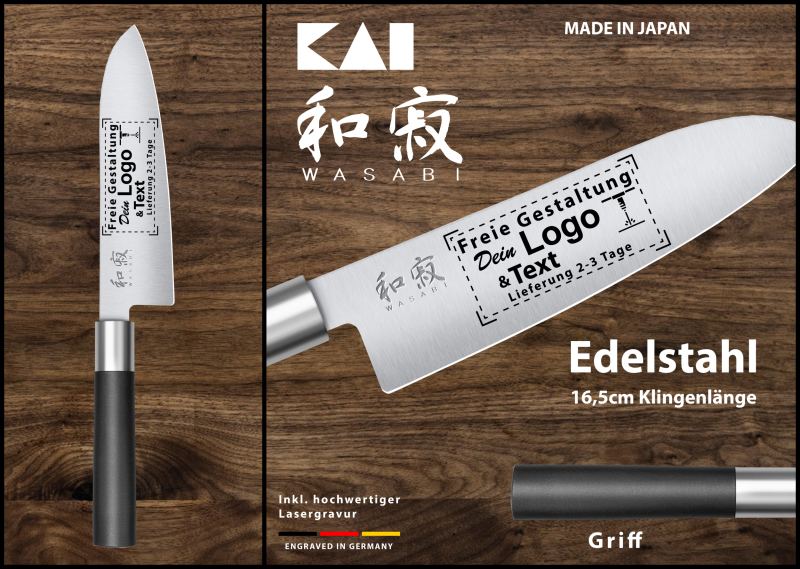 Kochmesser "Santoku 6.5“ (16,5 cm)" zur persönlichen Gestaltung
