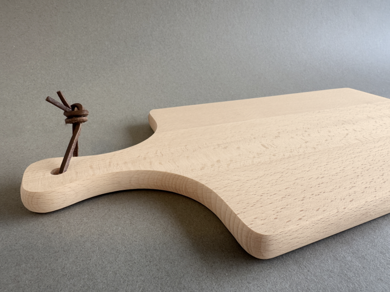 Schneidebrett Buche mit Griff Detailbild