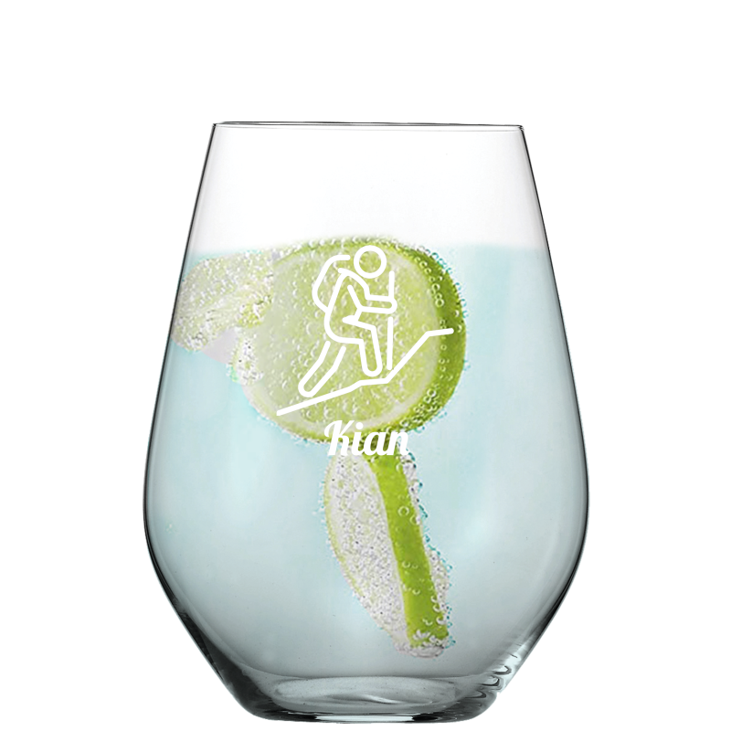 Befülltes Wasser Glas Authentis mit persönlicher Gravur