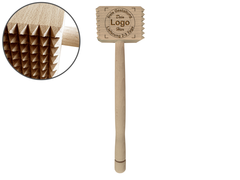 Fleischklopfer Buchenholz zur Gravur