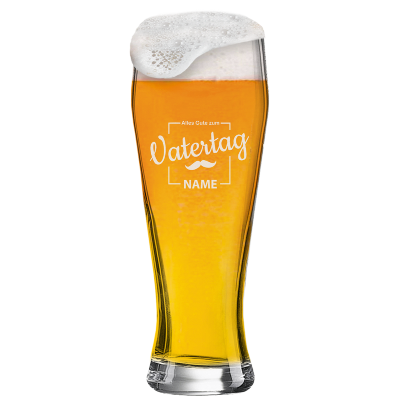 Bayern Weizen Bier Glas mit individueller Vatertags Gravur