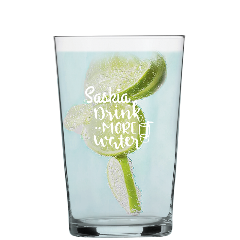 Graviertes Wasser Glas Charles Schumann Groß individuell