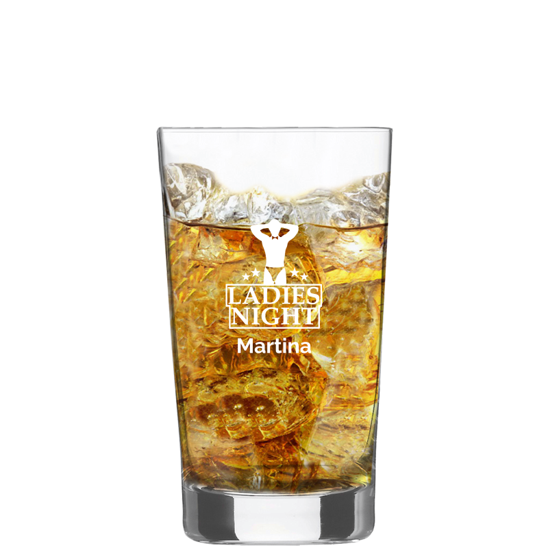 Graviertes Longdrink Glas Charles Schumann klein individuell