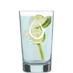 Befülltes Wasser Glas Charles Schumann klein mit persönlicher Gravur 0,33