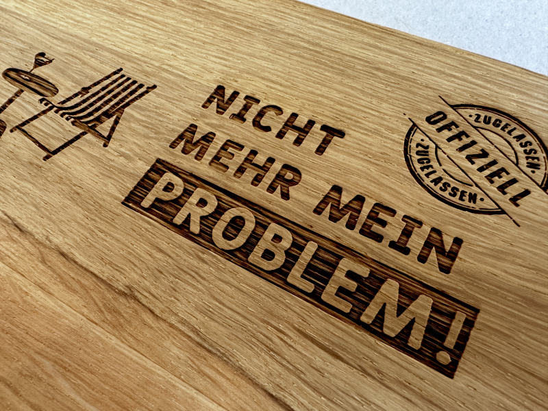Detailbild Schneidebrett Eiche mit Griff 