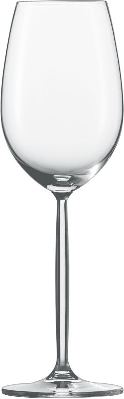 Leeres Diva Weiswein Glas