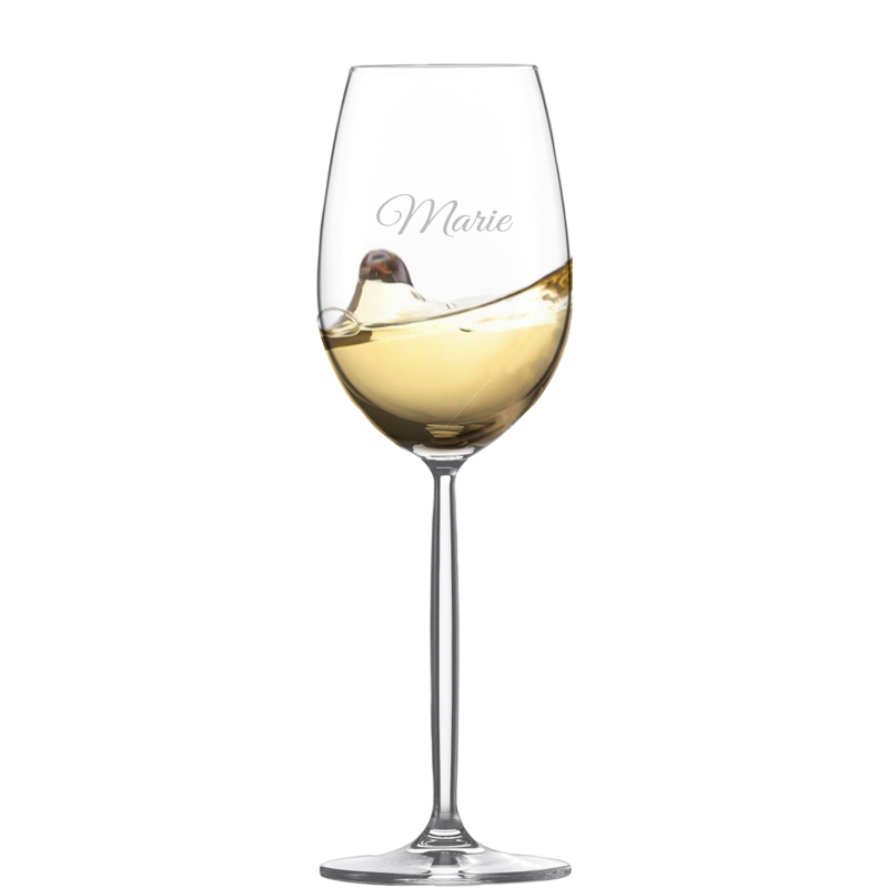 Graviertes Diva Weiswein Glas individuell
