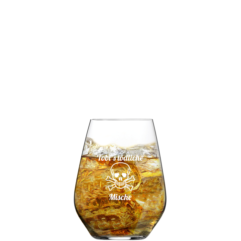 Befülltes Authentis klein Glas mit persönlicher Gravur