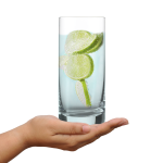Wasserglas Convention liegt perfekt in der Hand