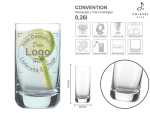 Wasserglas Convention mit mehreren Angaben vom Glas