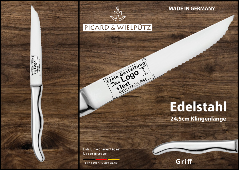 Kochmesser "Steakmesser“ (24,5 cm)" zur persönlichen Gestaltung