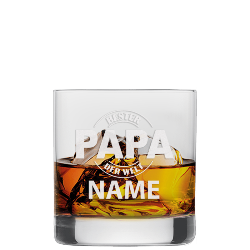 Paris Whisky Glas mit individueller Vatertags Gravur