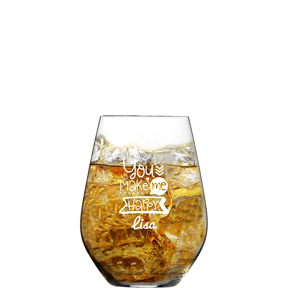 Herz & Heim® Longdrinkglas 430ml Personalisiert - Mit Gravur Für Gin, Rum Cola, Aperol & Mehr